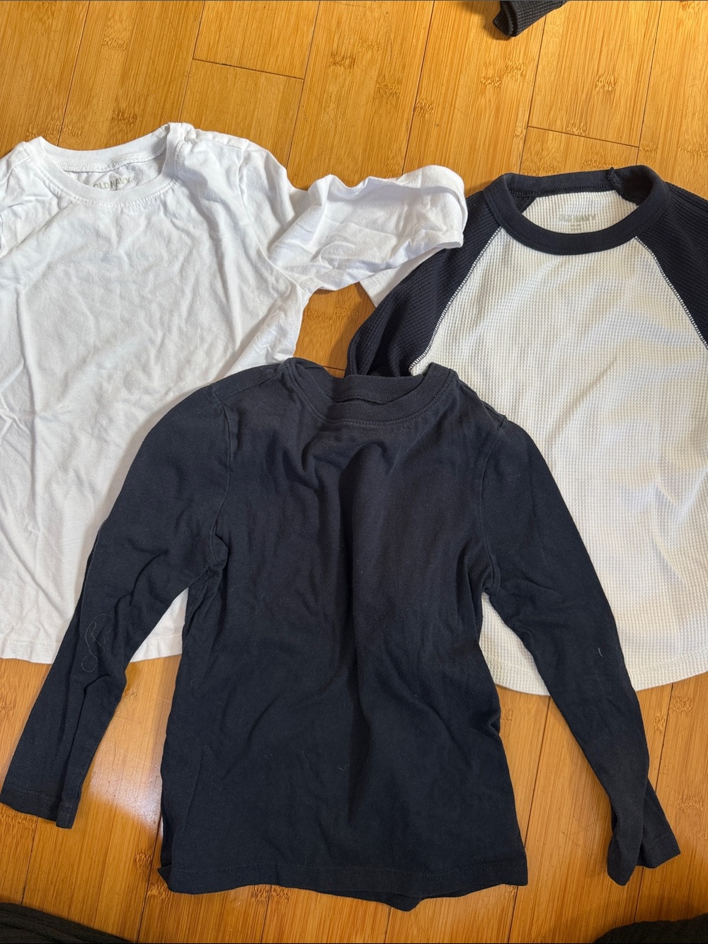 Kids Long-Sleeve Crewneck Shirts- Blue and White 5t